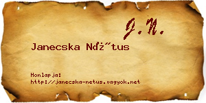 Janecska Nétus névjegykártya